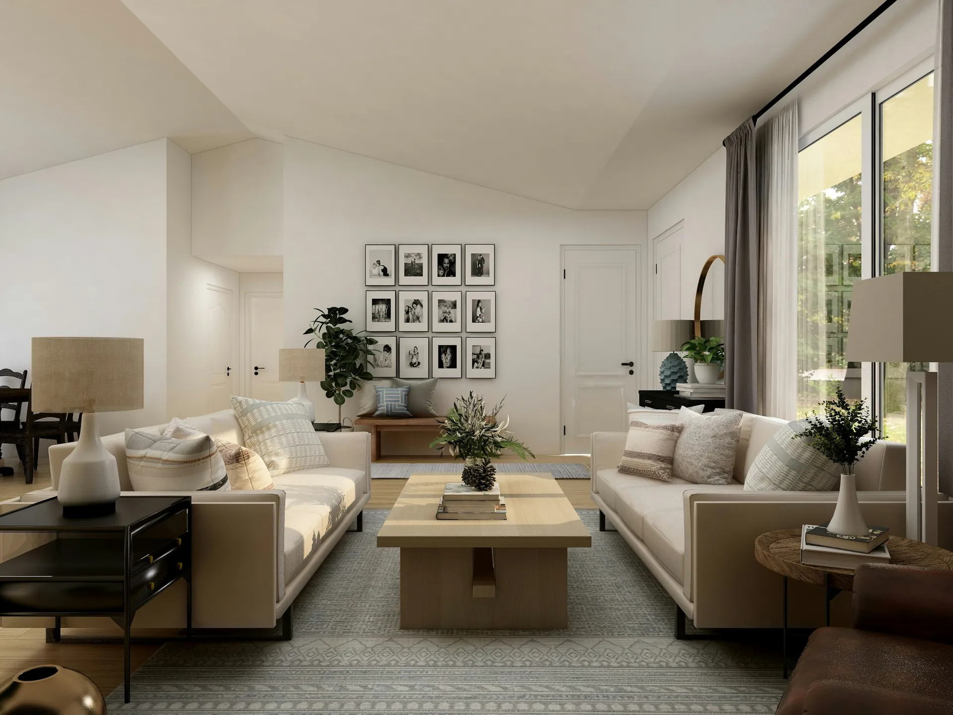 Open-plan HDB-style living and dining area after an internal wall was removed